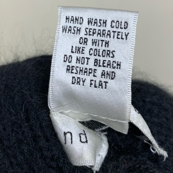 Pursuits Ltd Wool Angora Cowl Neck Black Super Soft Knit Comfy Warm Sweater S - Picture 6 of 6